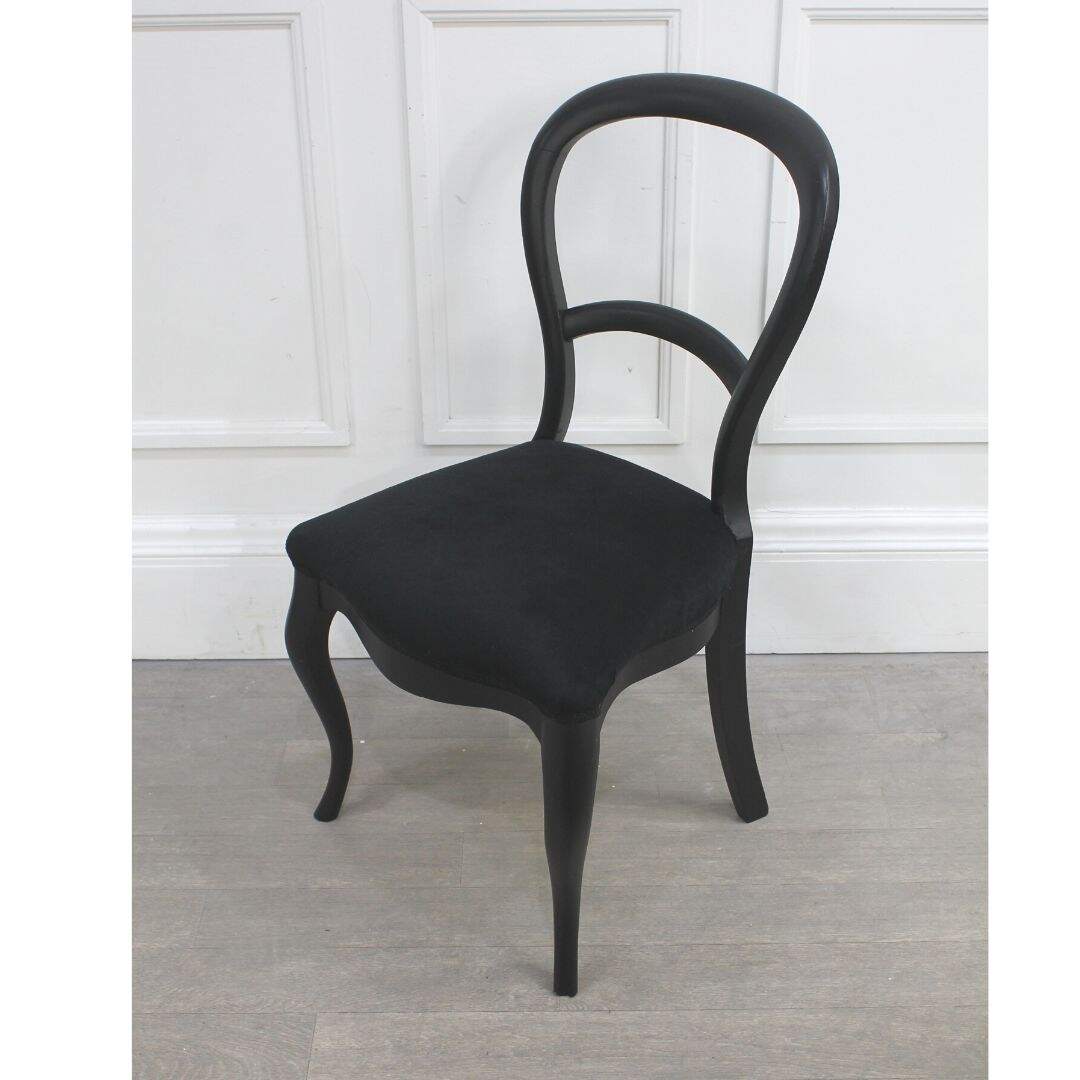 Petite black on black boudoir chair