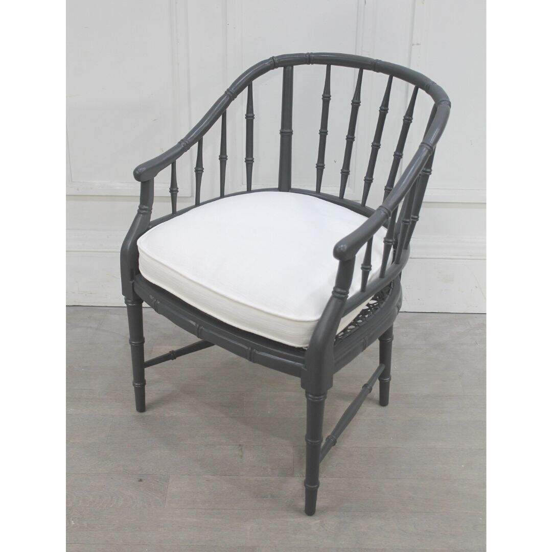 Grey faux bamboo chair
