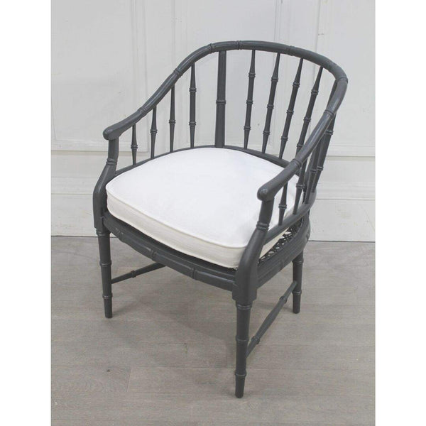 Grey faux bamboo chair