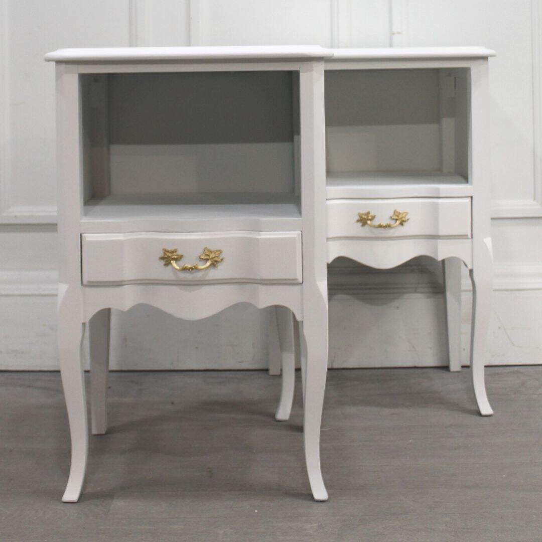 Pair French provincial night tables with drawer and open space