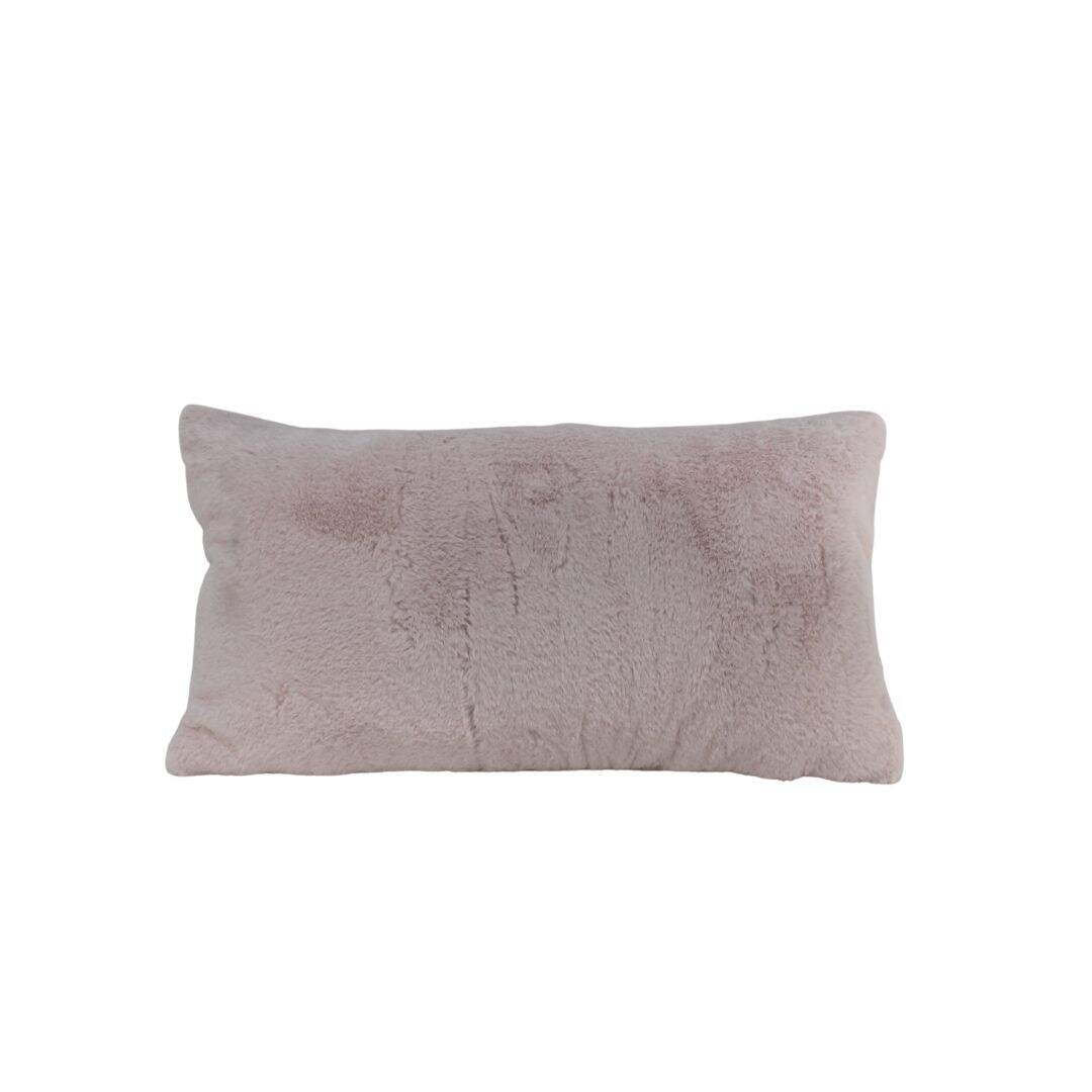 Pale pink faux fur pillow