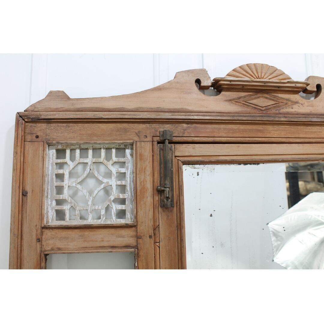 Antique door with frame and window panes
