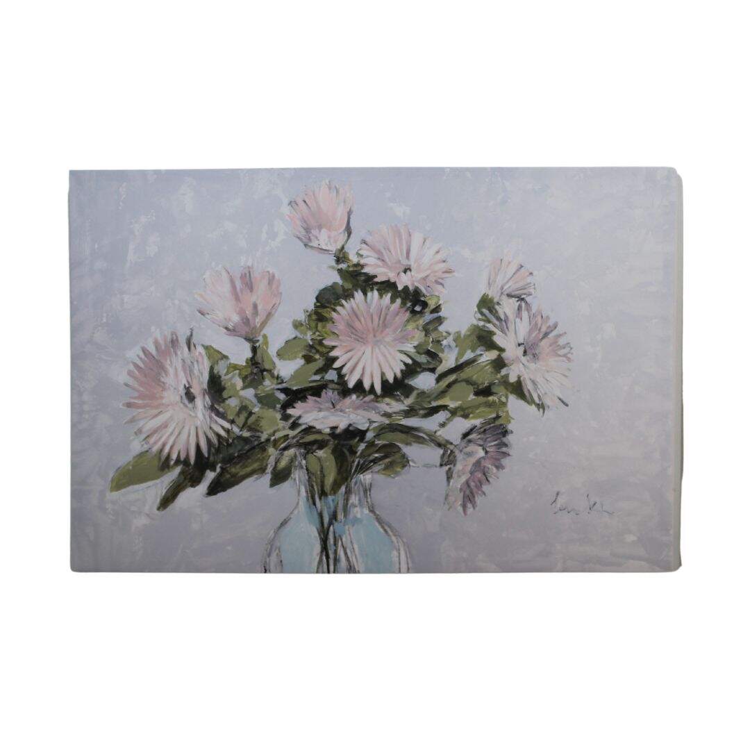 Floral print onto canvas