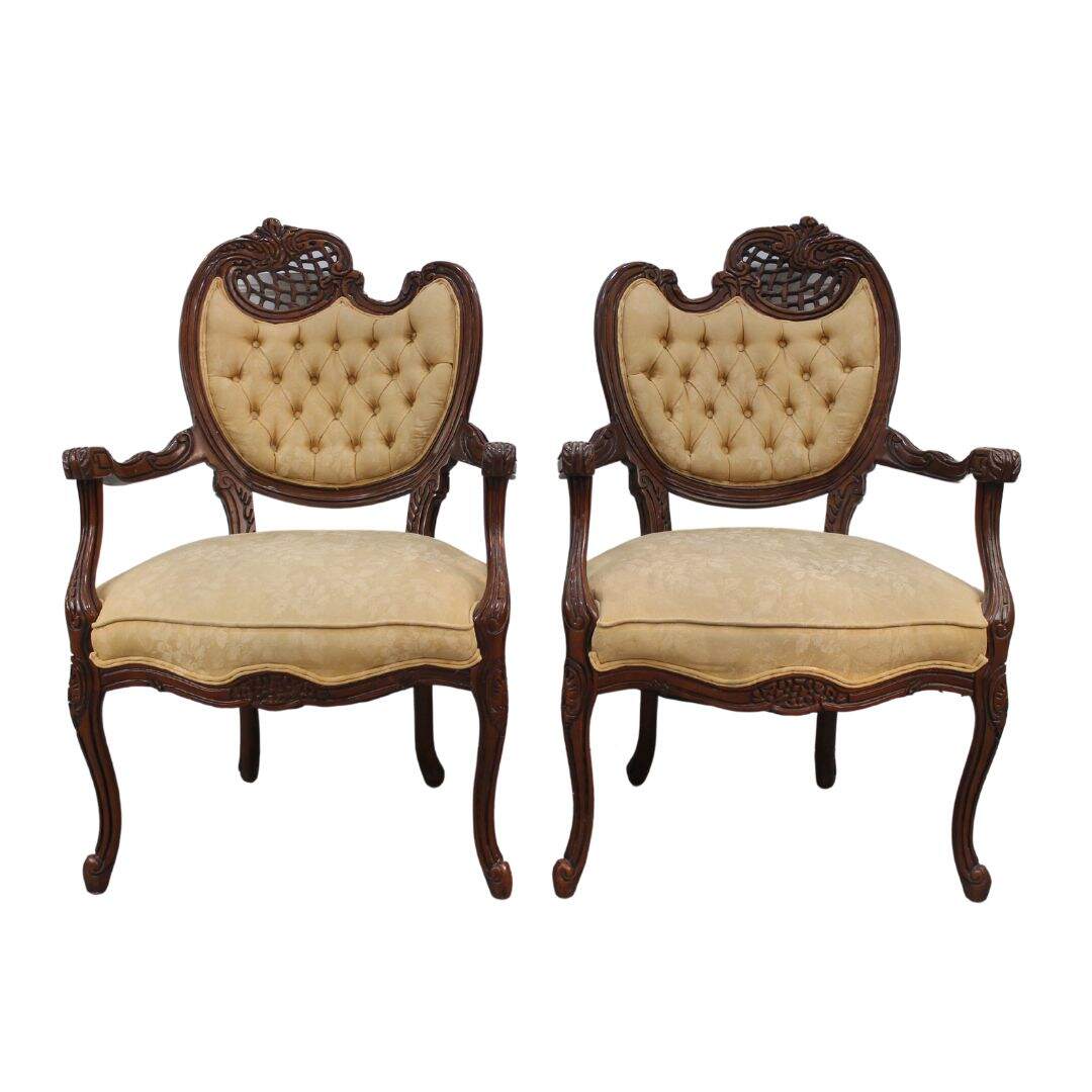 Pair of asymmetrical chairs, unfinished