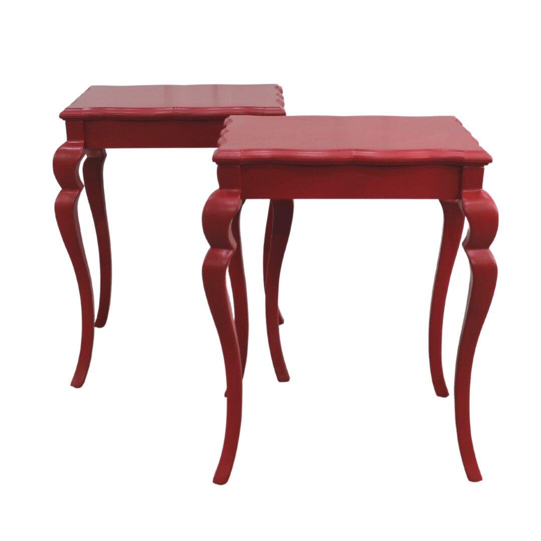 Pair of red side tables
