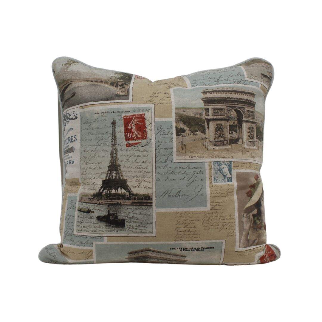Paris print throw pillow