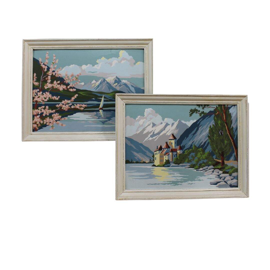 Set of 2 Swiss alps paint by numbers