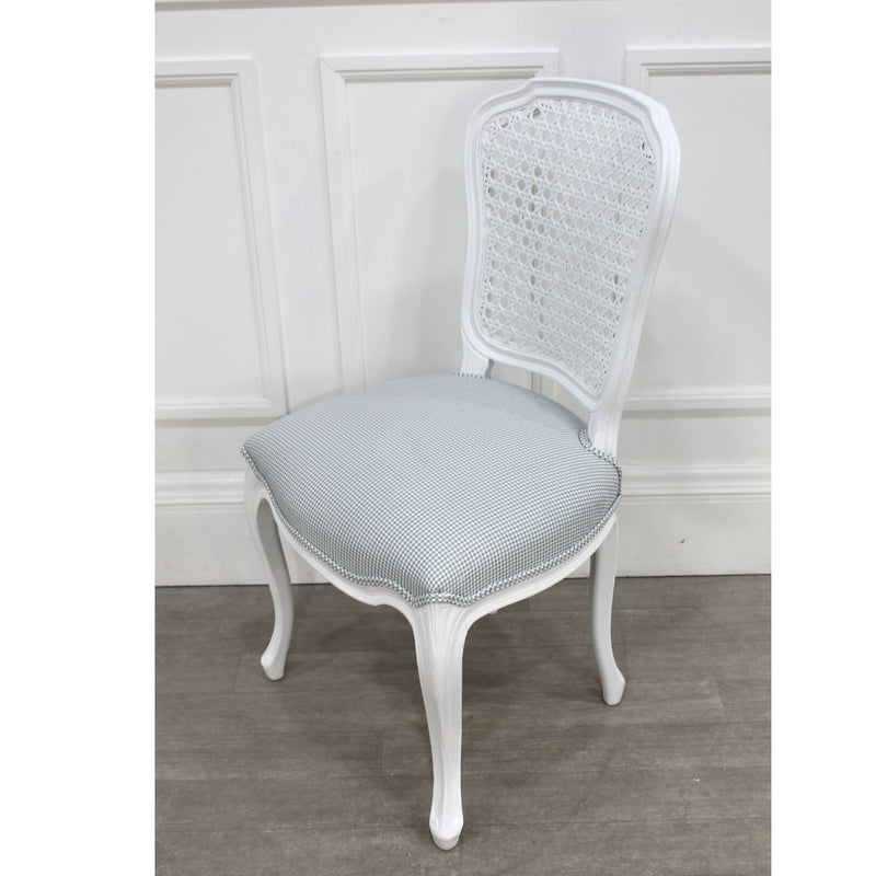 Set of 4 French style caned back dining chairs