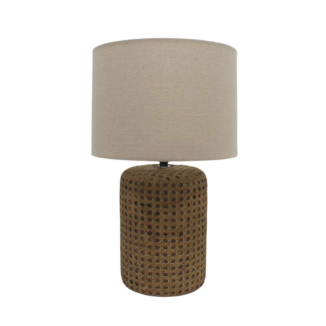 Caned look table lamp