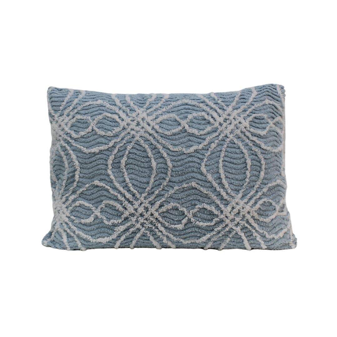 Blue chenille pillow