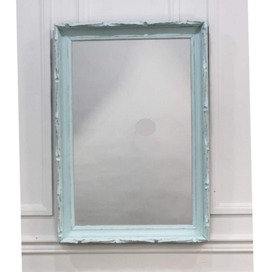 Rectangular mirror with blue frame
