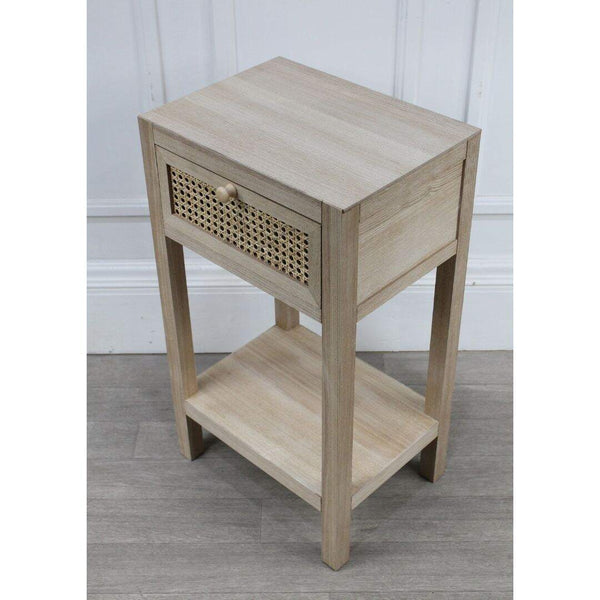 nostalgia night table with caned drawer chatelet toronto