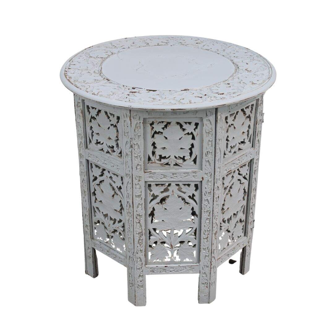 Carved Moroccan side table