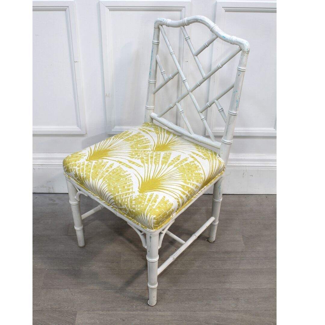Palm Beach regency chair with yellow fabric