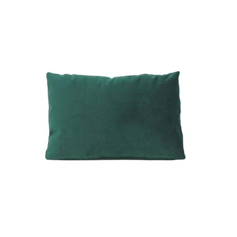 Rectangular green velvet throw pillow